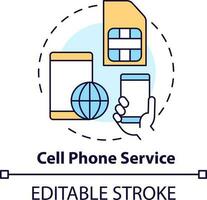 Cell phone service providers concept icon. Network operators. Mobile communication abstract idea thin line illustration. Isolated outline drawing. Editable stroke vector