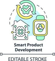 Smart product development concept icon. Internet of things. In demand small business abstract idea thin line illustration. Isolated outline drawing. Editable stroke vector