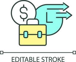 Quick business prosperity RGB color icon. Commercial growth. Financial operation. Entrepreneurship. Isolated vector illustration. Simple filled line drawing. Editable stroke