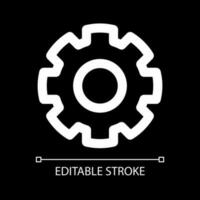 Settings white linear ui icon for dark theme. Customize media player. Adjustment tool. Vector line pictogram. Isolated user interface symbol for night mode. Editable stroke