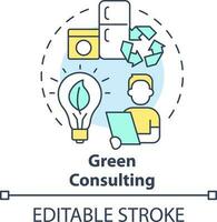 Green consulting concept icon. Energy conservation. In demand small business idea abstract idea thin line illustration. Isolated outline drawing. Editable stroke vector