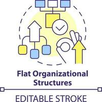 Flat organizational structures concept icon. Punditized business trend abstract idea thin line illustration. Isolated outline drawing. Editable stroke vector