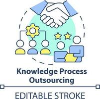 Knowledge process outsourcing concept icon. Expert service. Emerging business trend abstract idea thin line illustration. Isolated outline drawing. Editable stroke vector