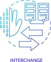 Interchange blue gradient concept icon. Identity management capability abstract idea thin line illustration. Exchange information. IdM system. Isolated outline drawing vector