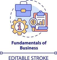 Fundamentals of business concept icon. Personal development abstract idea thin line illustration. Financial accounting. Isolated outline drawing. Editable stroke vector