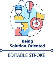 Being solution-oriented concept icon. Resilience skill abstract idea thin line illustration. Achieving personal goals. Isolated outline drawing. Editable stroke vector