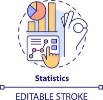 Statistics concept icon. Interesting skill to learn abstract idea thin line illustration. Analyzing data. Probability. Isolated outline drawing. Editable stroke vector