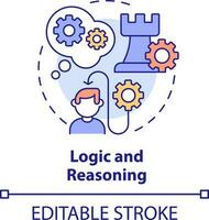 Logic and reasoning concept icon. Life skills abstract idea thin line illustration. Logical thinker. Rational conclusion. Isolated outline drawing. Editable stroke vector