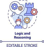 Logic and reasoning concept icon. Life skills abstract idea thin line illustration. Logical thinker. Rational conclusion. Isolated outline drawing. Editable stroke vector