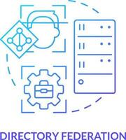 Directory federation blue gradient concept icon. Directory service abstract idea thin line illustration. Access to applications, systems. Isolated outline drawing vector