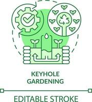 Keyhole gardening green concept icon. Circular shape garden. Gardening method abstract idea thin line illustration. Isolated outline drawing. Editable stroke vector