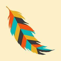vector feathers with typical apache tribal patterns