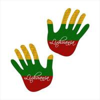 lithuania flag hand vector