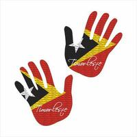 east timor flag hand vector