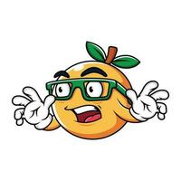 Cartoon Orange Expression was Shocked in white background vector