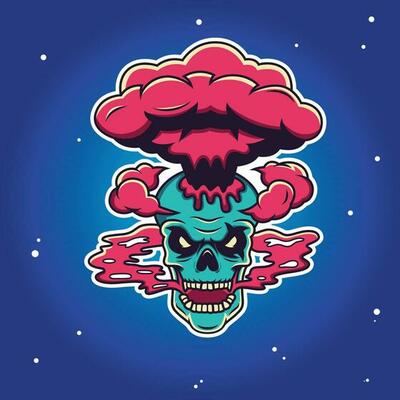skull logo with a blast