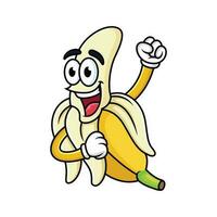 Banana cartoon with a passionate expression in white background vector