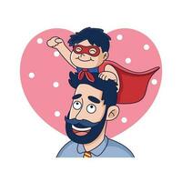 padre y hijo dibujos animados con amor antecedentes vector