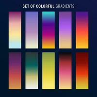 Vibrant colorful gradients pallete. An example of a bright color swatches. vector