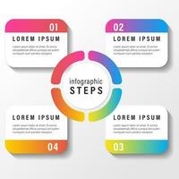 modern business infographic steps template background design vector