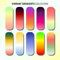 Vibrant colorful gradients pallete. An example of a bright color swatches. vector