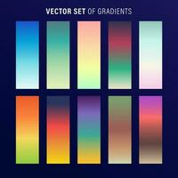 Vibrant colorful gradients pallete. An example of a bright color swatches. vector