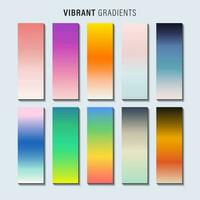 Vibrant colorful gradients pallete. An example of a bright color swatches. vector