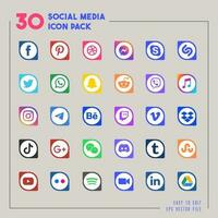 Collection of popular social media logo. Facebook, instagram, twitter, linkedin, youtube, telegram, vimeo, snapchat, whatsapp. Realistic editorial set. vector