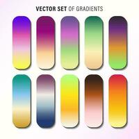 Vibrant colorful gradients pallete. An example of a bright color swatches. vector