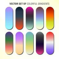 Vibrant colorful gradients pallete. An example of a bright color swatches. vector