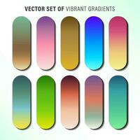 Vibrant colorful gradients pallete. An example of a bright color swatches. vector