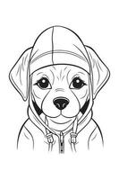 Dog Coloring Page, Dog Character For Coloring Book vector