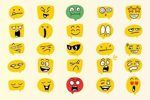 Funny Face Emoticon Bubble Vector Set