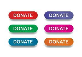 Donate button set vector illustration on background