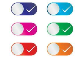 Check and marks button set vector