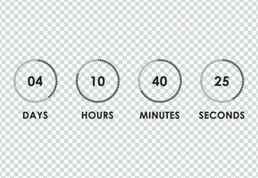 Countdown circle clock counter timer vector illustration on background