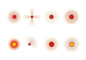 dolor rojo circulo médico íconos conjunto vector ilustración en antecedentes