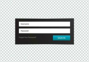 Login interface - password vector illustration on transparency