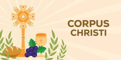 horizontal banner corpus christi in flat design illustration vector