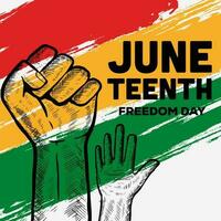 hand drawn juneteenth freedom day illustration vector
