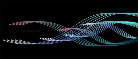 dinámica fluido ondulado resumen ligero línea vector en azul verde color aislado en negro antecedentes para tecnología conceptos ai, digital, comunicación, 5g, ciencia, música