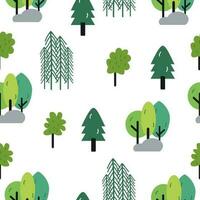 Cute nature tree cartoon pattern. pattern for kids vector