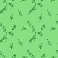 outline leaves seamless pattern vector