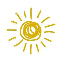 sun shaped simple hand stroke icon vector