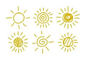 sun shaped simple hand stroke icon vector