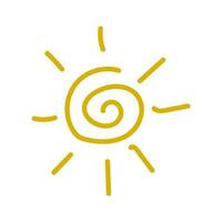 sun shaped simple hand stroke icon vector