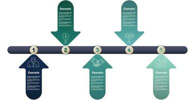 Infographic template for business information presentation. Vector circles and geometric elements. Modern workflow diagrams. Report plan 4 topics