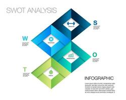 Infographic template for swot analysis for marketing vector