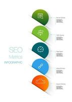 Infographic template for 6 Steps Search Engine Optimization business Modern Sales diagram, infographic vector