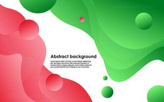 modern green red gradient color liquid abstract background and fluid shape composition. eps10 vector